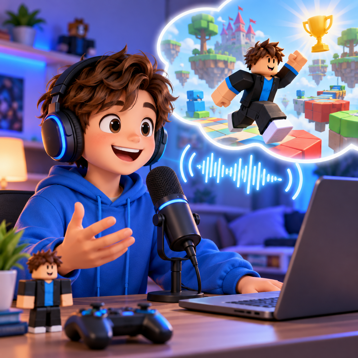 AI voice for Roblox gameplay clip narration