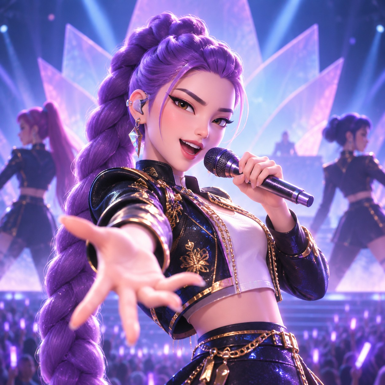 Rumi AI voice delivers a Huntrix show intro for a fan edit.