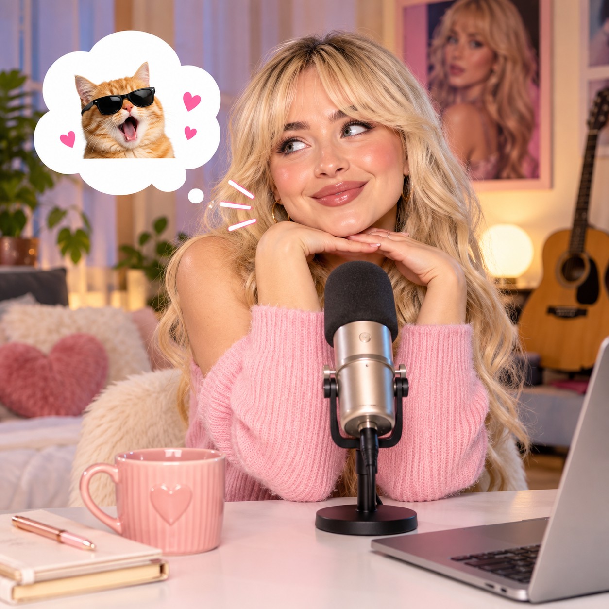 Sabrina Carpenter AI voice parody TikTok reply layout
