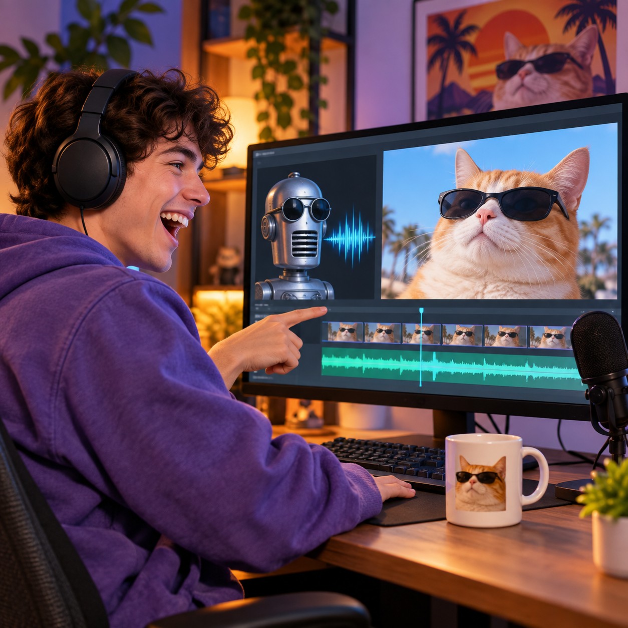 SAM Software Automatic Mouth adds an AI voice to a distorted YouTube meme edit.