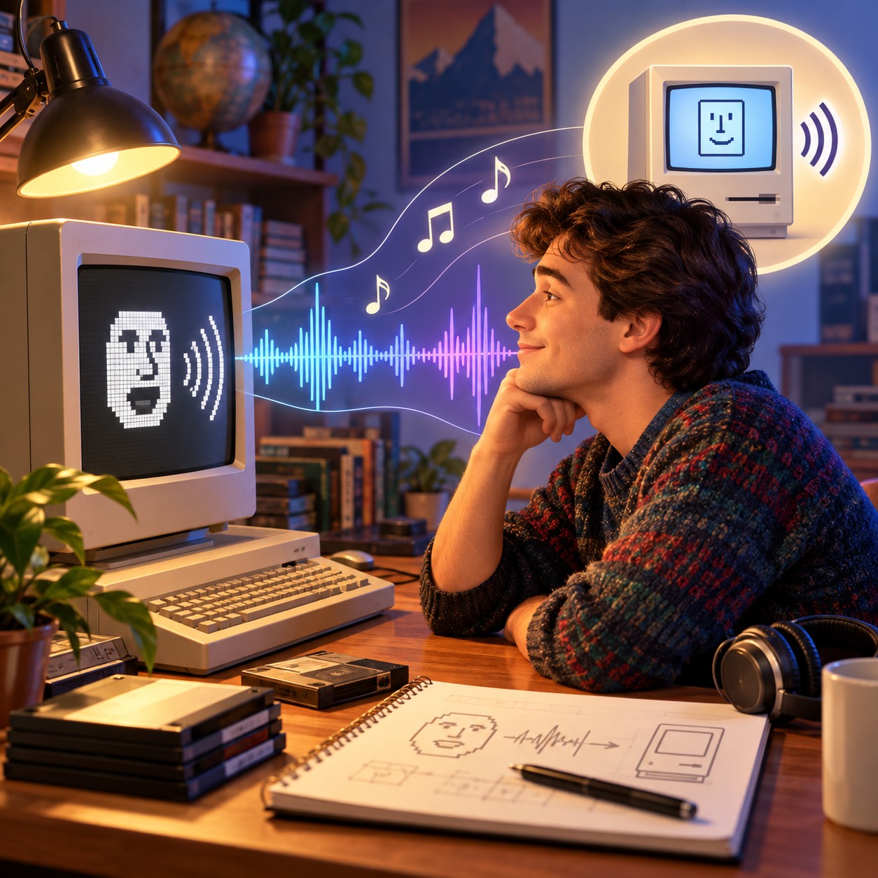 SAM Software Automatic Mouth gives an AI voice to a MacInTalk origin explainer.