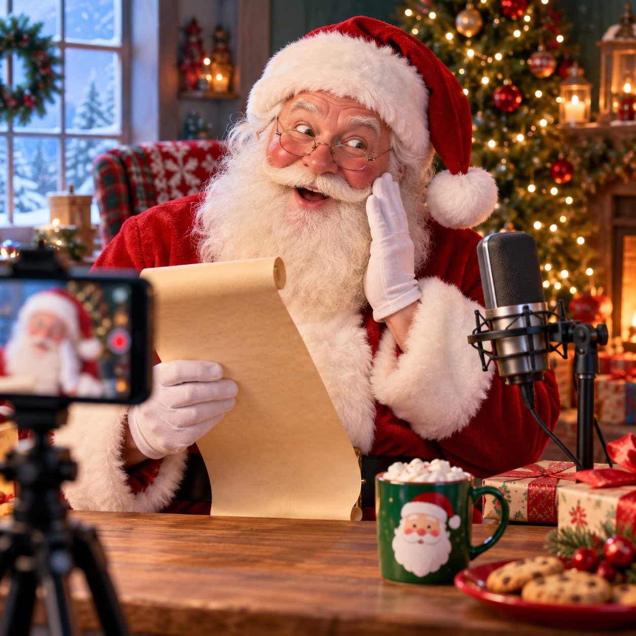 Santa Claus AI voice for a comedy short intro