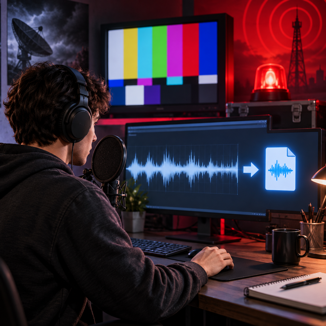 ScanSoft Tom AI voice with EAS color bar visuals