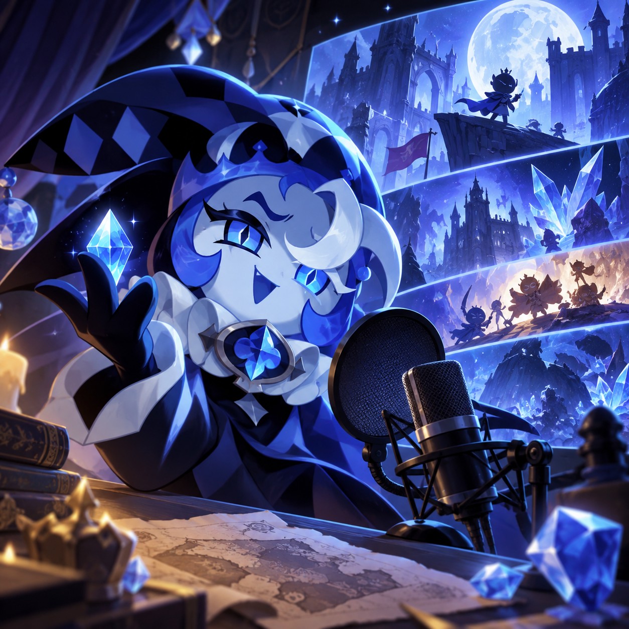 Shadow Milk Cookie AI voice for a mobile lore clip