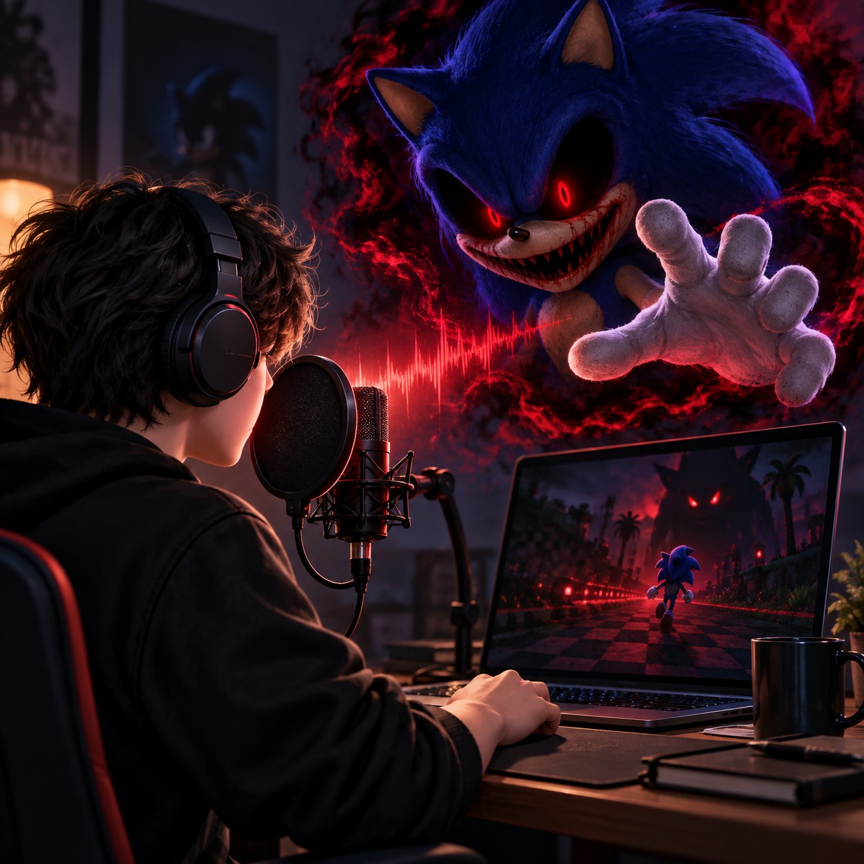 Sonic.EXE AI voice for fan game encounter audio