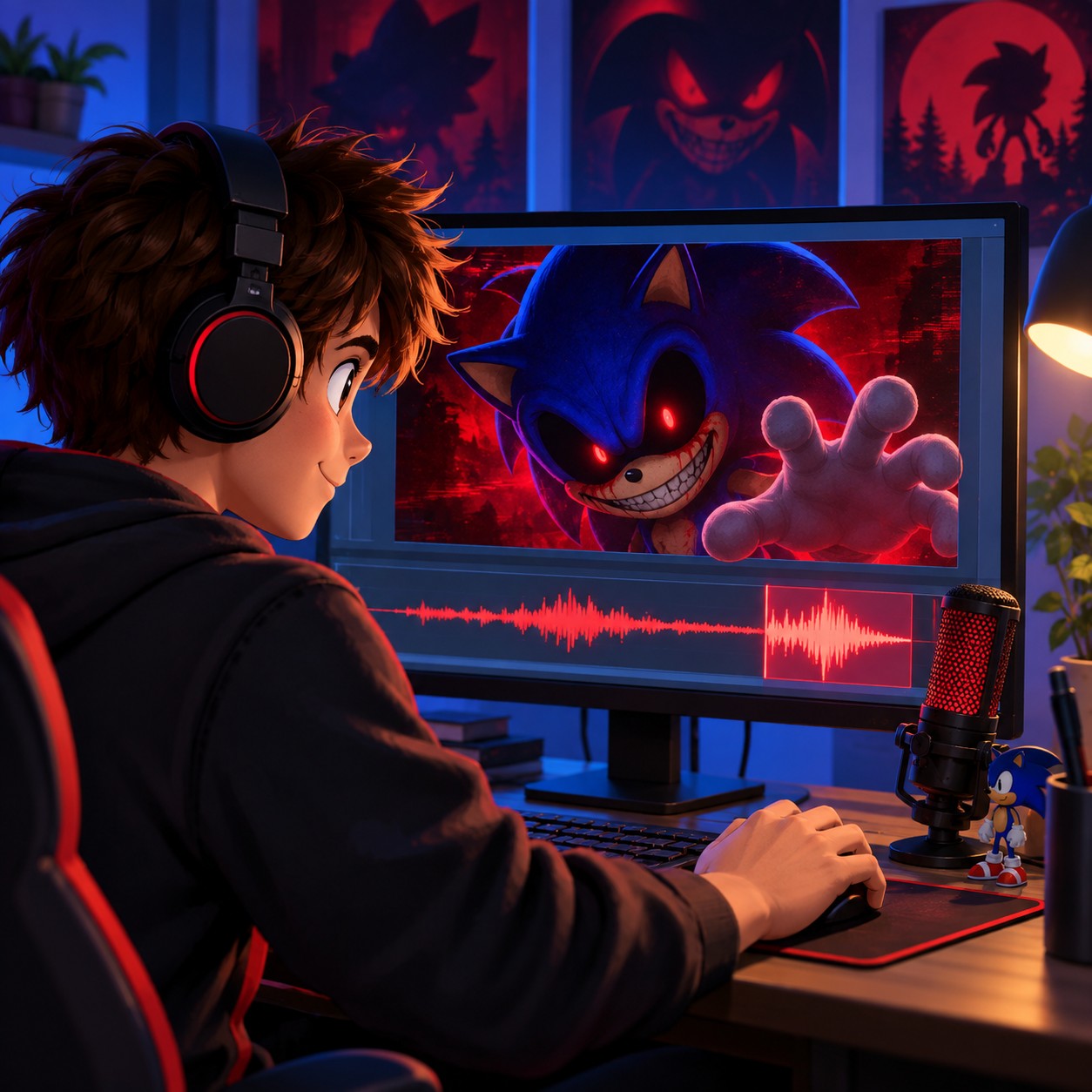 Sonic.EXE AI voice for YouTube animation threat tags