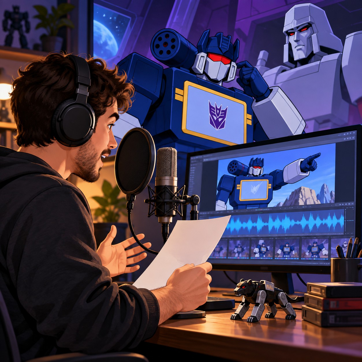 Soundwave AI voice for cassette spy meme editing