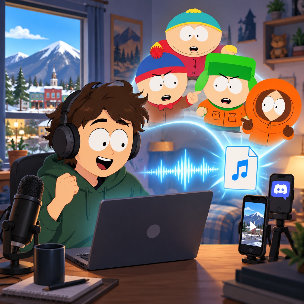 South Park AI voice for Colorado town meme scripts