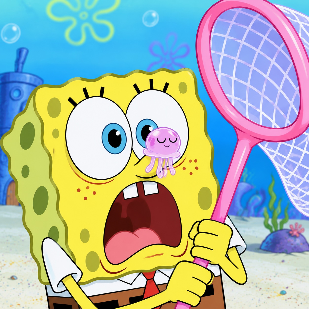 SpongeBob AI voice reading meme reaction captions