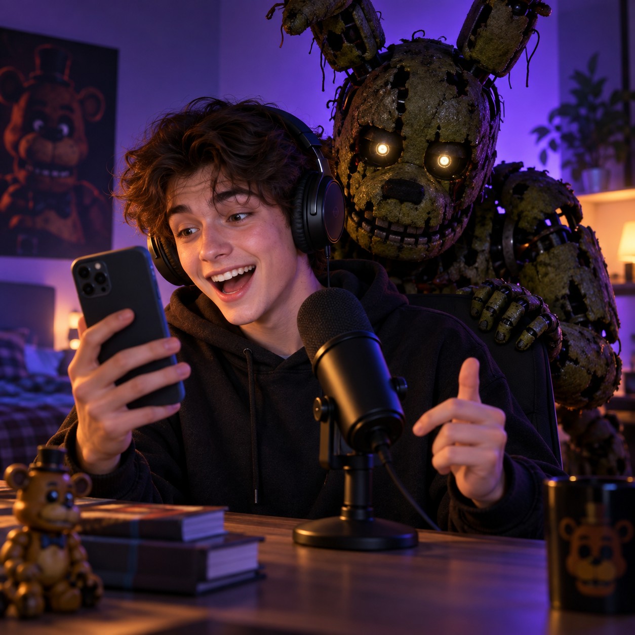 Springtrap AI voice for a recurring TikTok horror joke