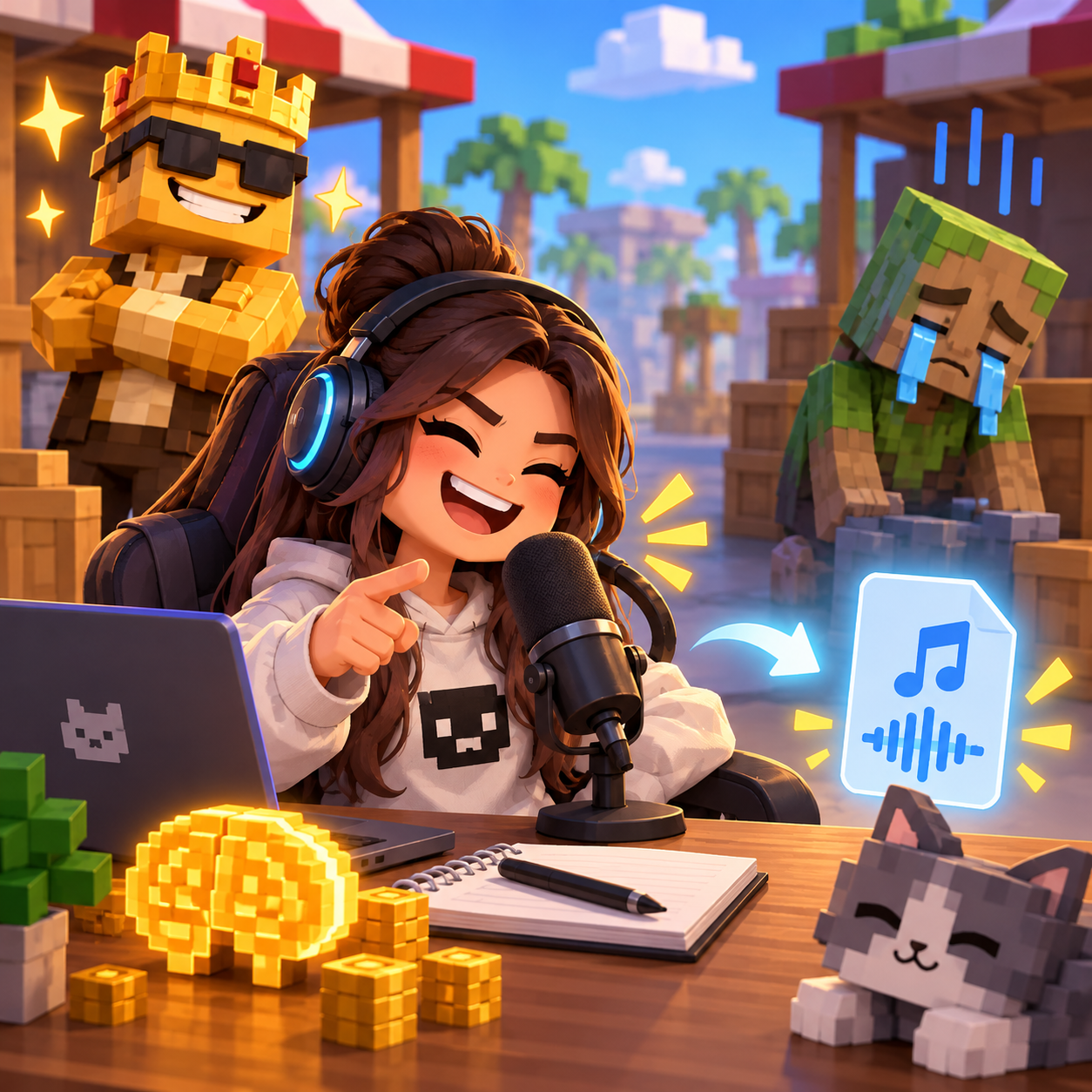 Steal A Brainrot AI voice taunting voxel traders