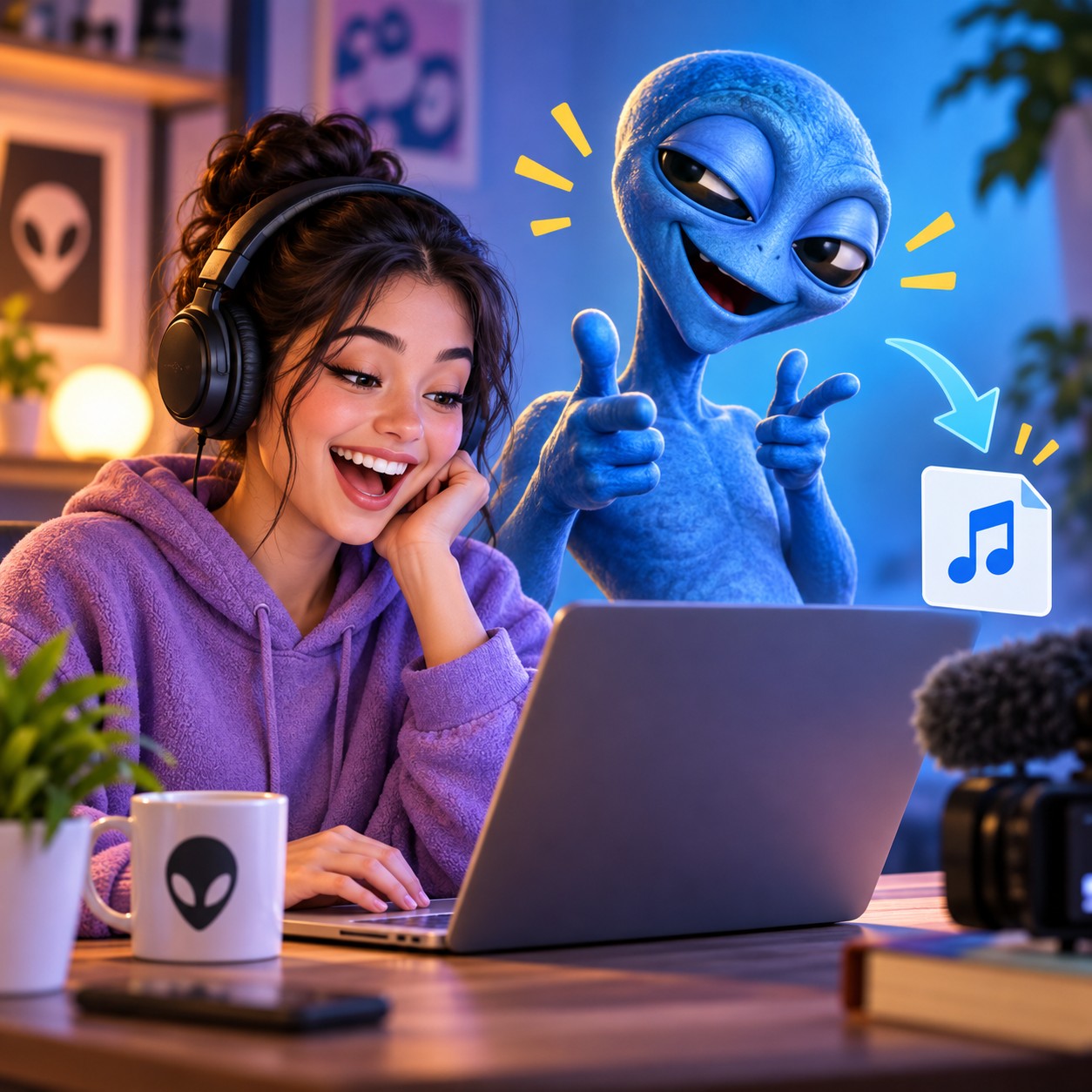 Stitch AI voice for blue alien meme drops
