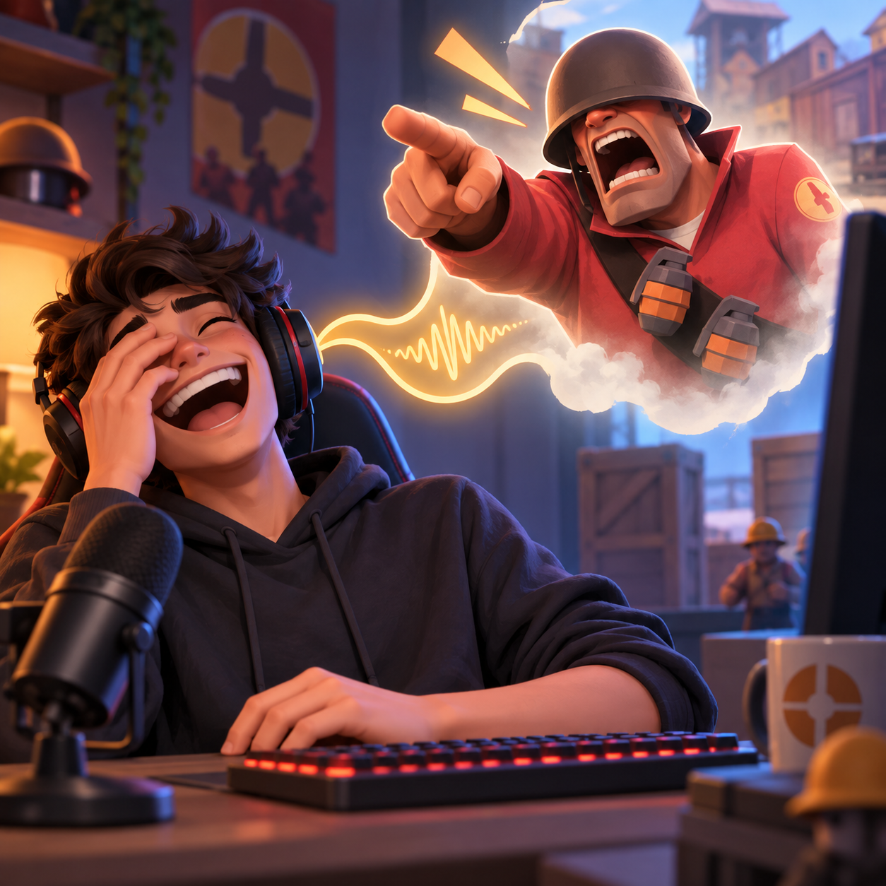 Team Fortress 2 AI voice meme callout reply