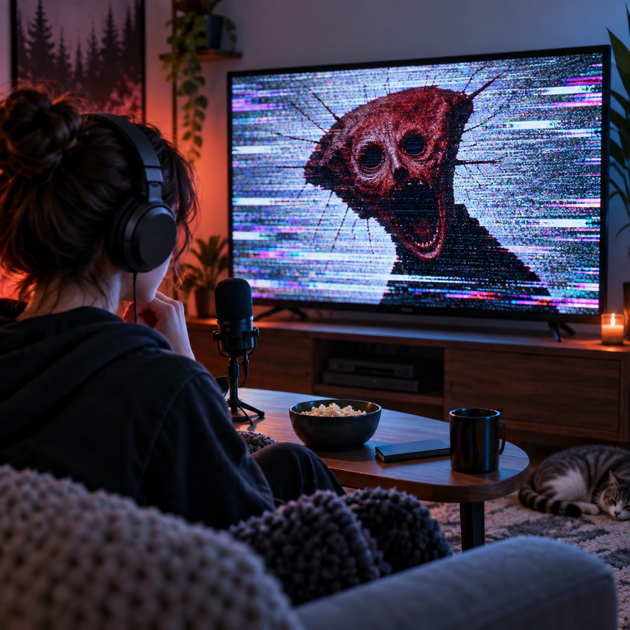 Boiled One AI voice behind a glitching television