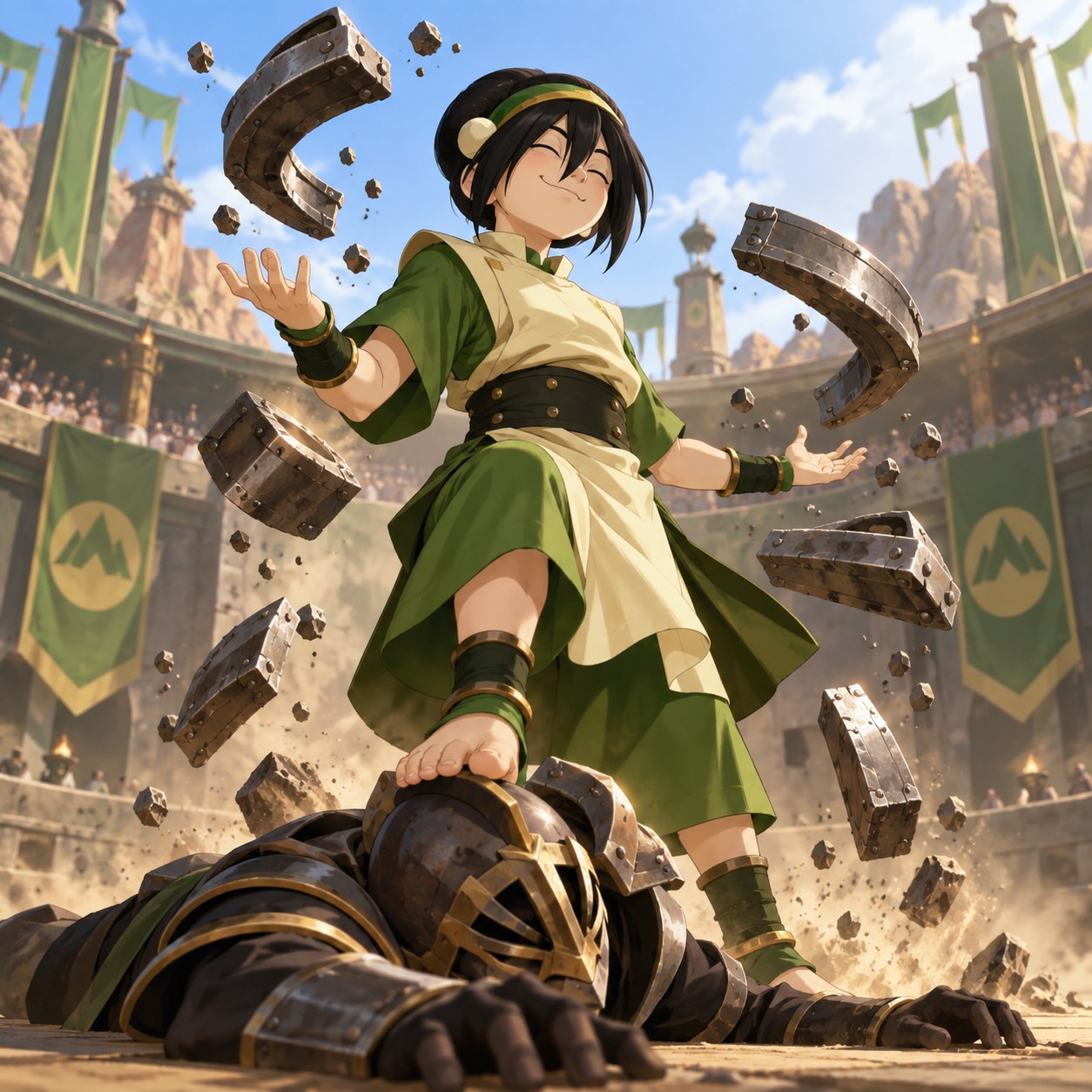 Toph Beifong AI voice for metalbending game taunts