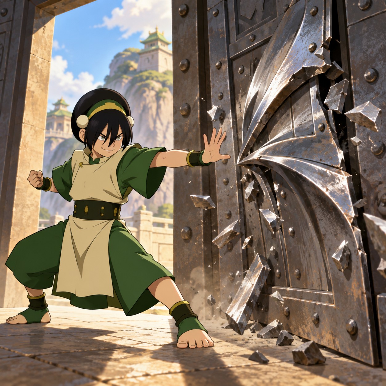 Toph Beifong AI voice for metal door reveal clips