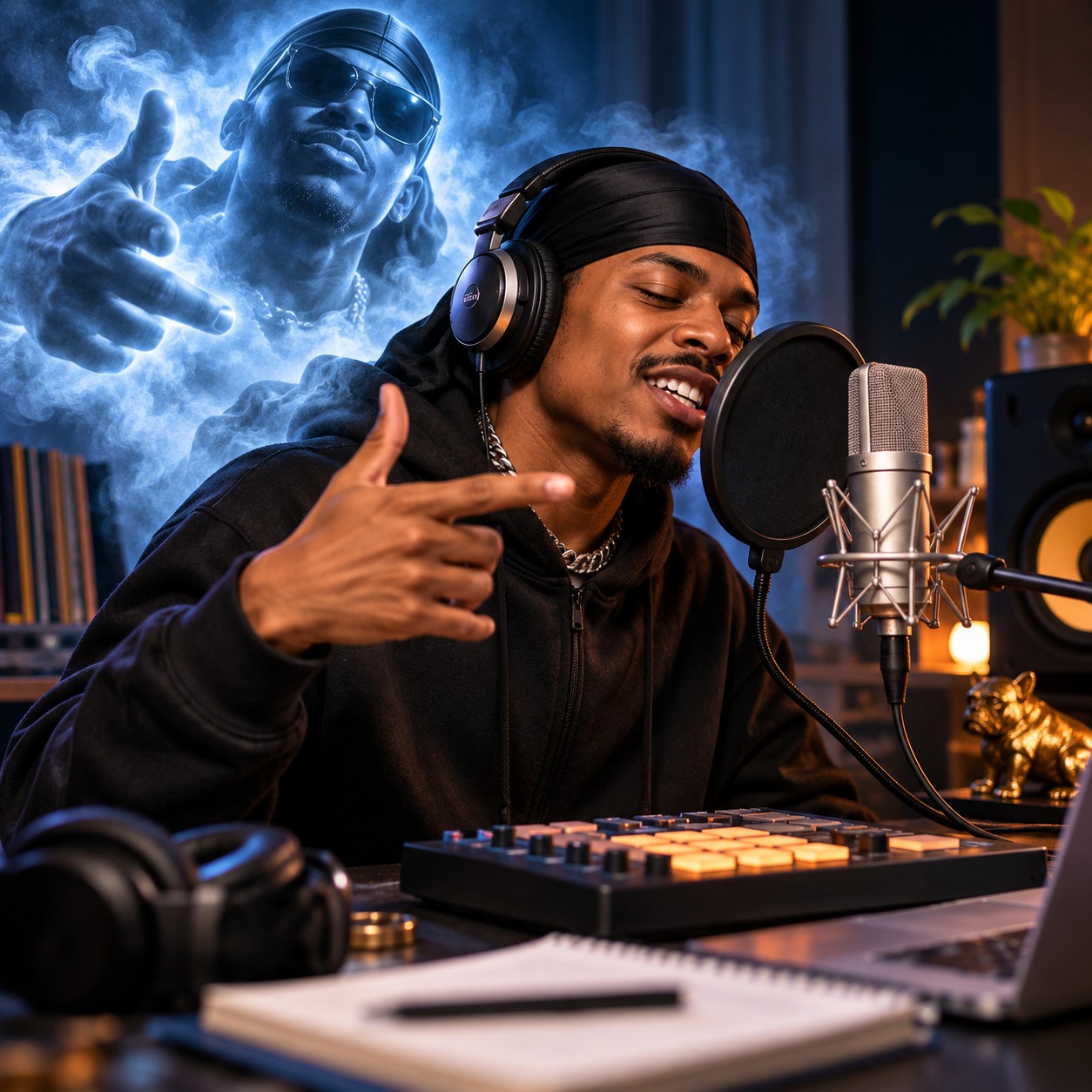 Trapaholics AI voice mixtape intro waveform