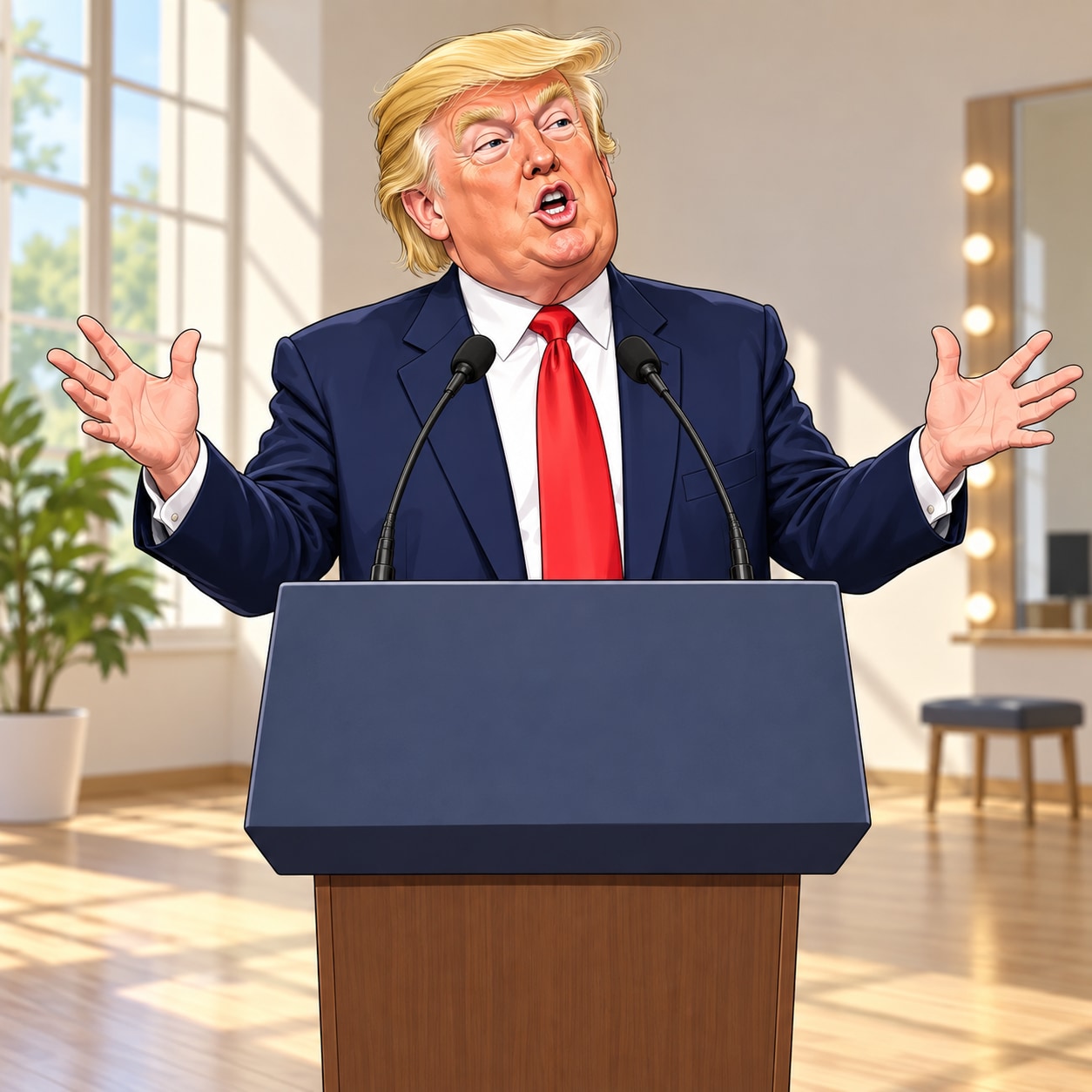 Trump AI voice for speech remix satire