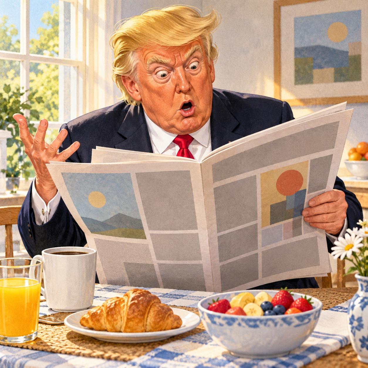 Trump AI voice for news reaction memes