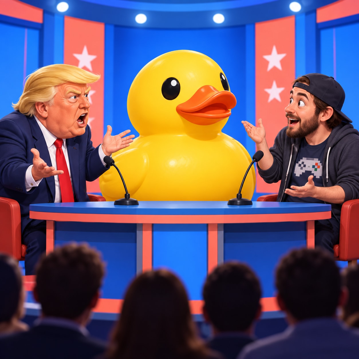 Trump AI voice for TikTok debate bits