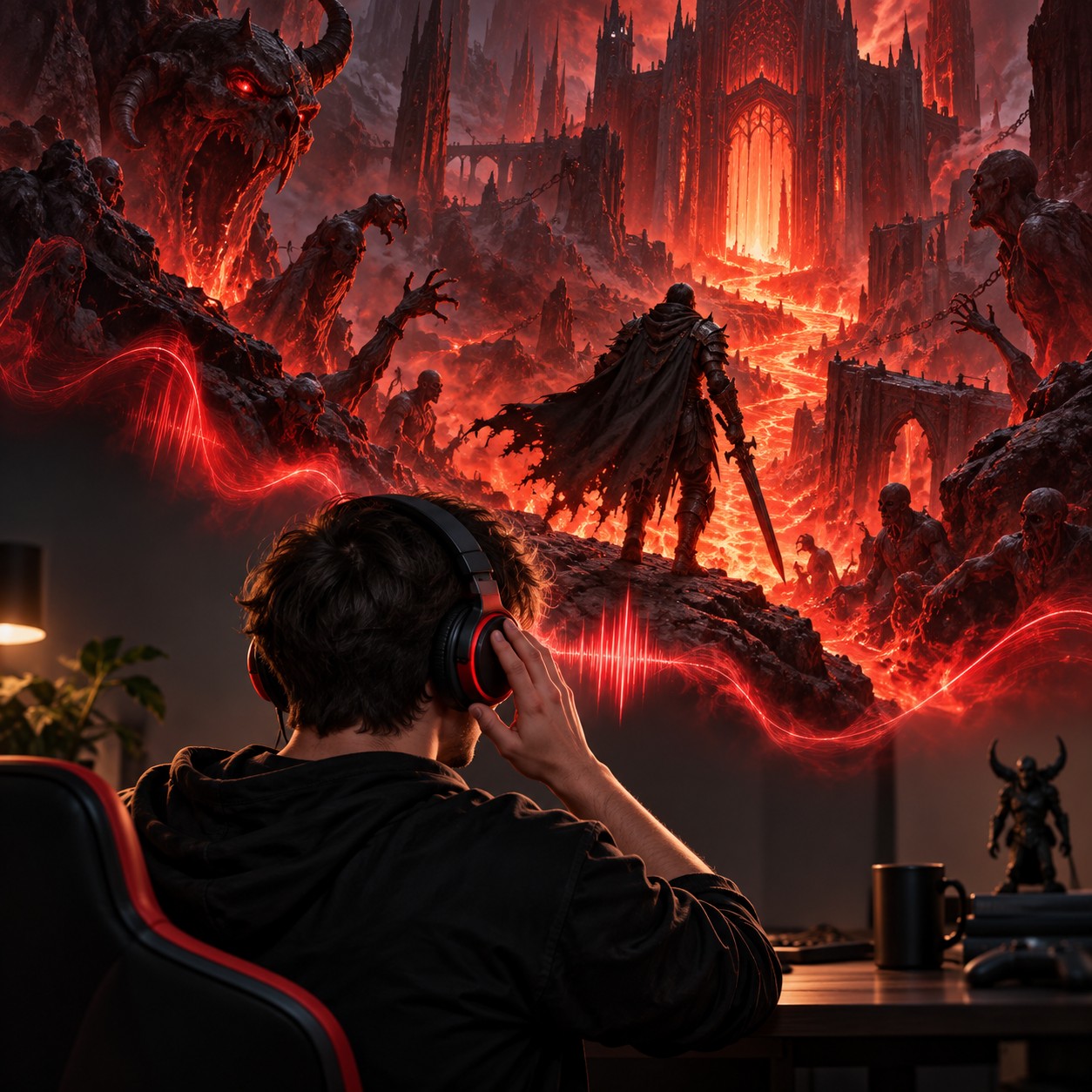 V1 AI voice for a blood-fuelled Hell descent edit
