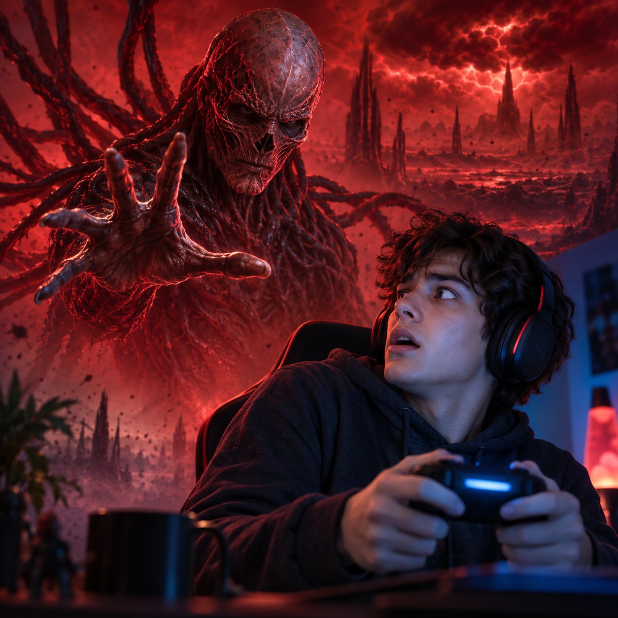 Vecna AI voice for Upside Down game warning