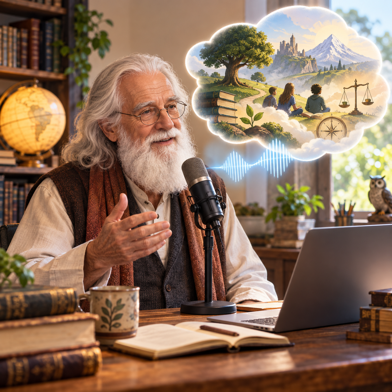 Wise Old Man AI voice presenting an educational lesson
