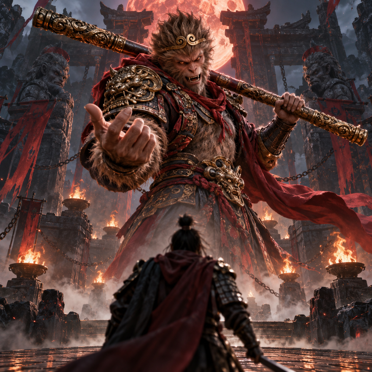 Wukong AI voice for a dark boss intro