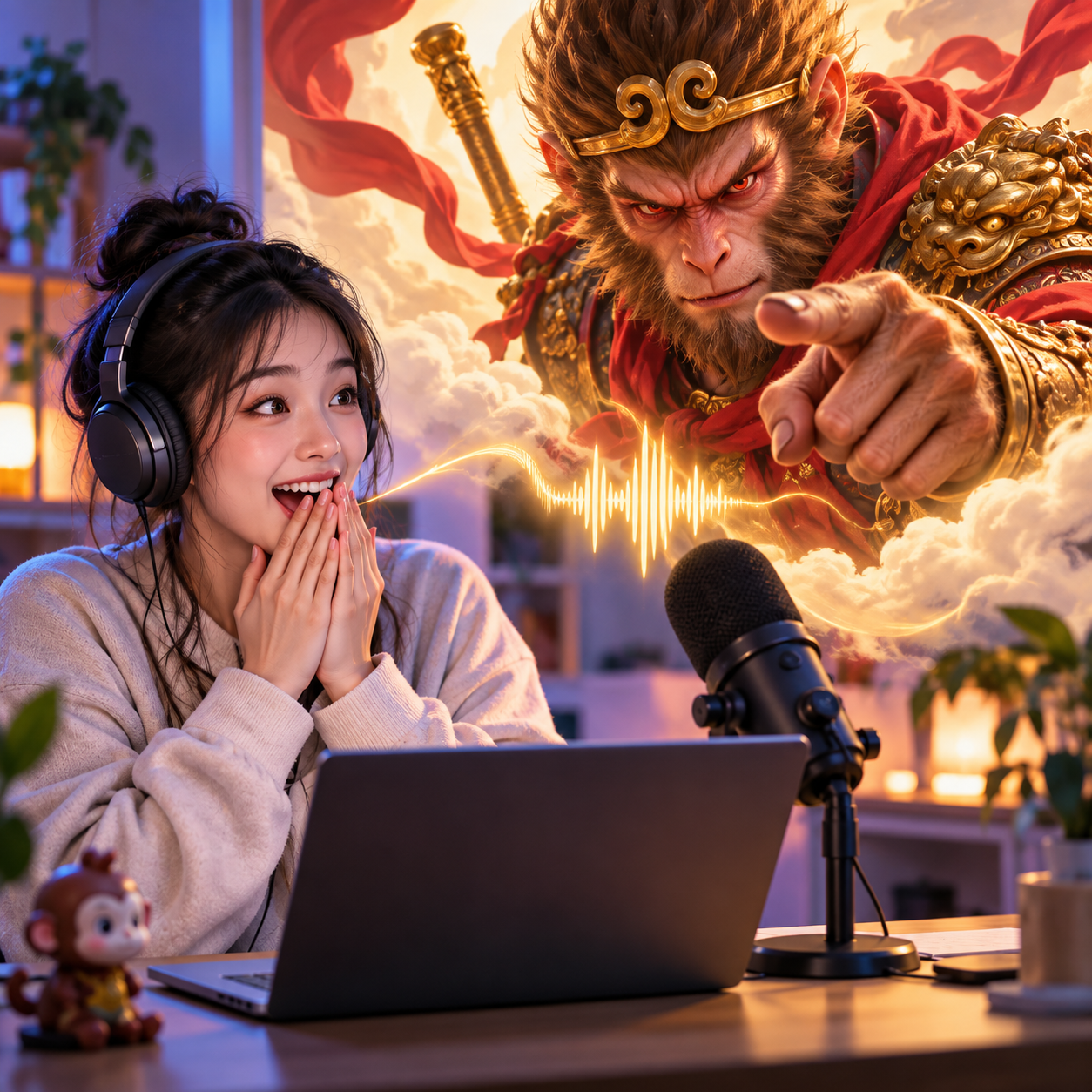 Wukong AI voice for dramatic meme replies