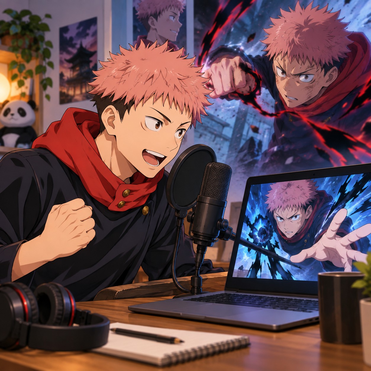 Yuji Itadori AI voice in an anime roleplay scene edit
