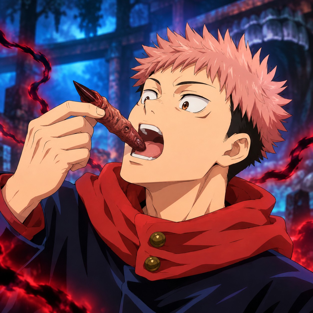 Yuji Itadori AI voice narrating a finger story meme