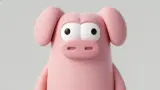 Clay pig, front view
