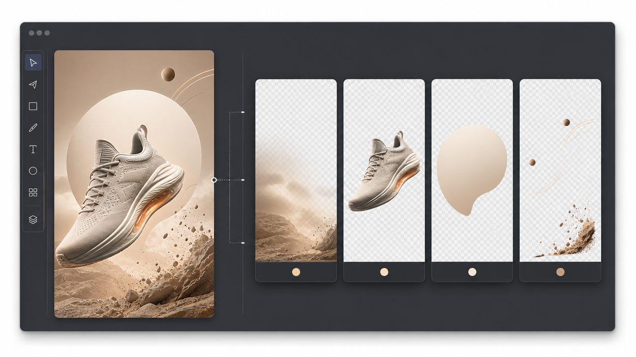 Seedream 5.0 Pro layer separation example