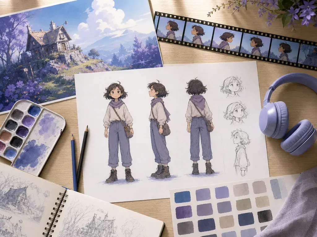 Prompt panel with character image, scene image, motion video, and audio reference