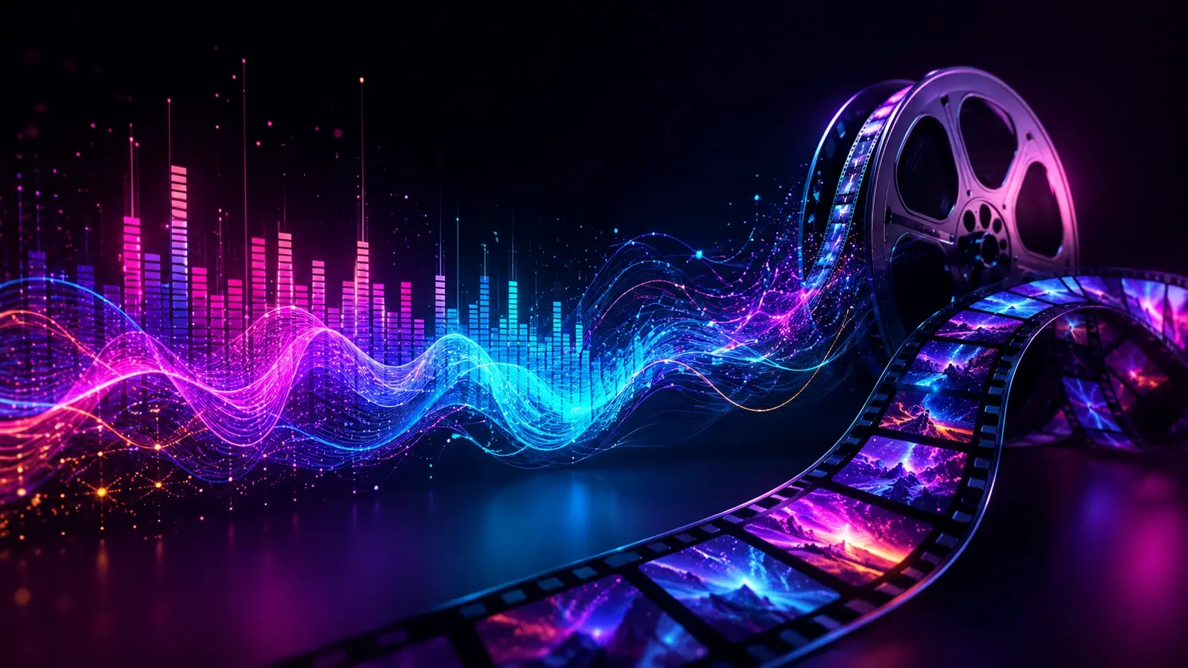 Video clip and audio track combined by VideoAI with music synced to the beats on screen
