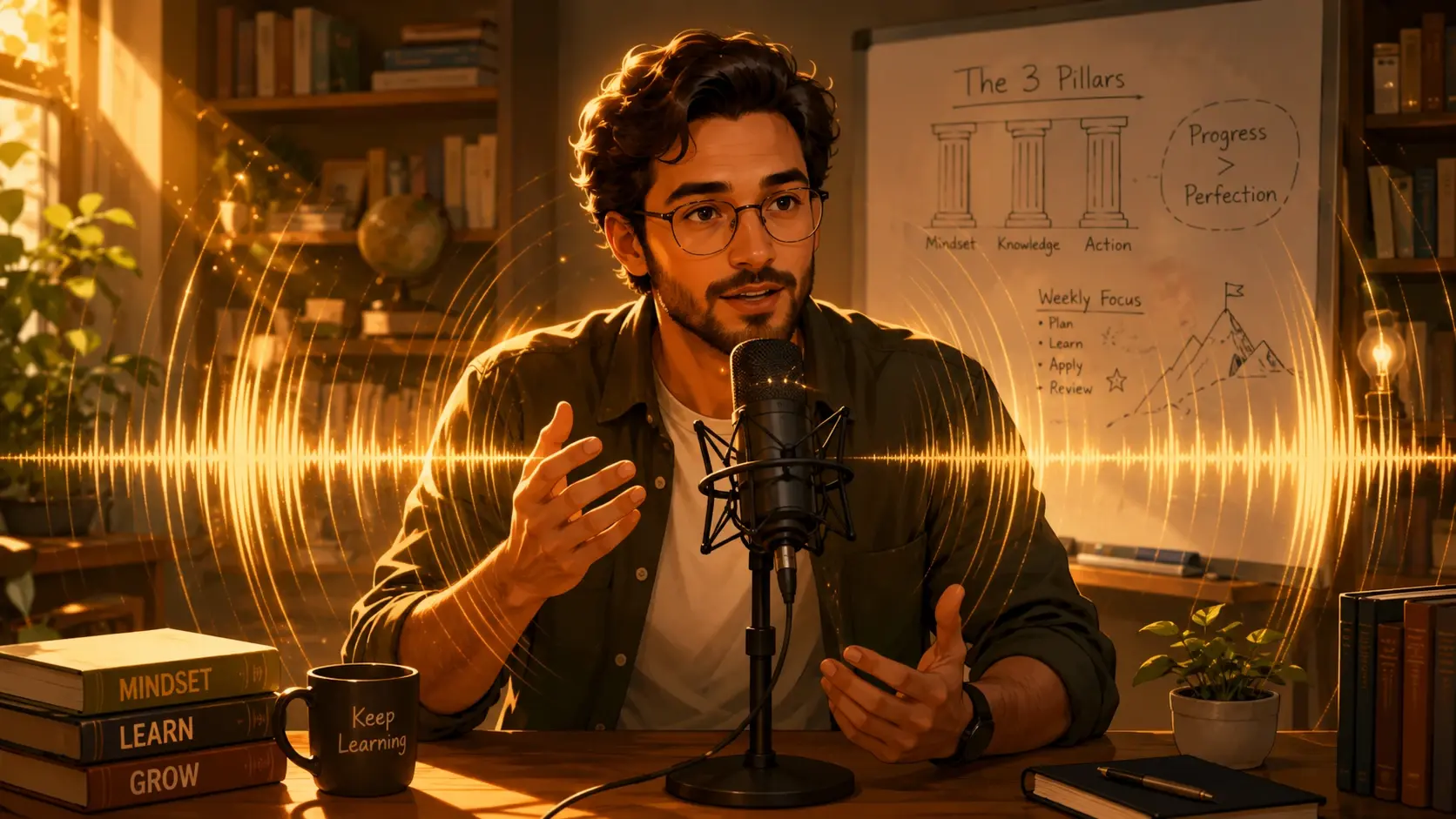 Tutorial maker adding a narration voice over a silent screen demo in VideoAI