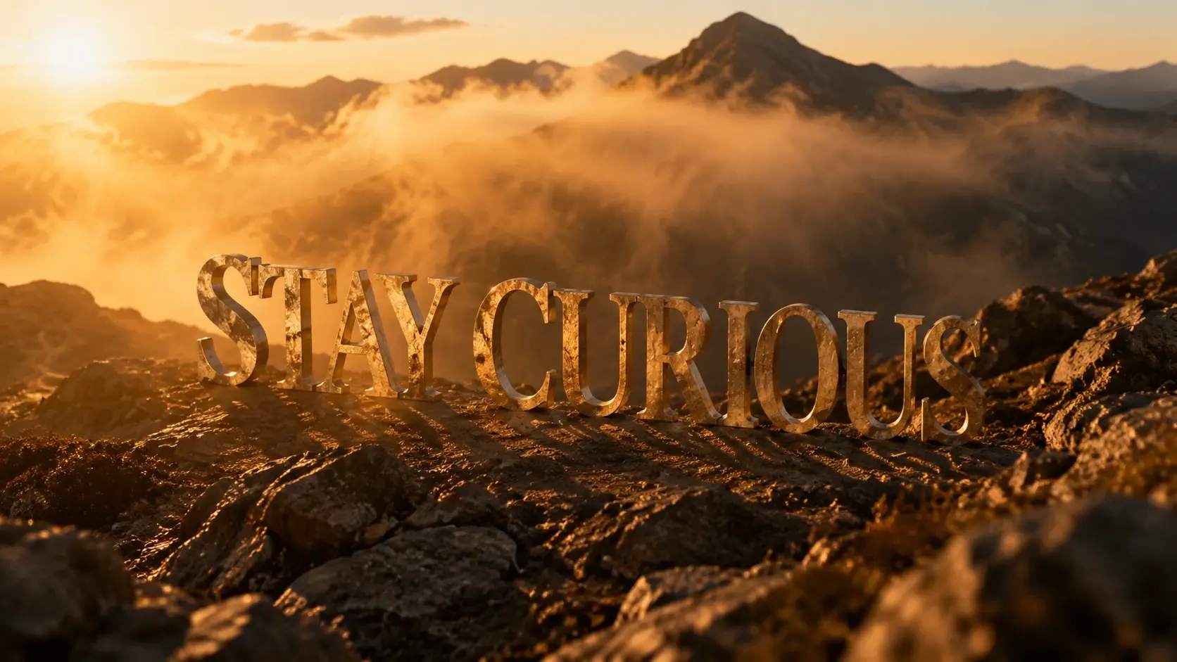 Generated social graphic with a quote rendered directly into the scene by VideoAI