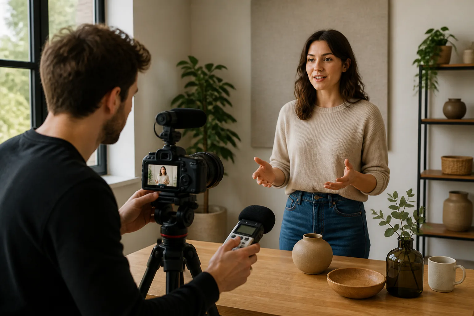 Timed video plan with reference images, audio direction, BGM, and scene actions