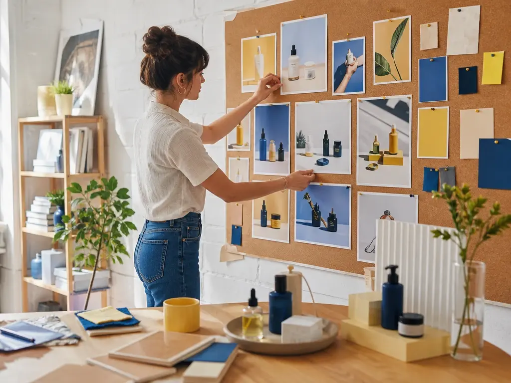 Creative marketing team reviewing an animated product scene in a daylight studio