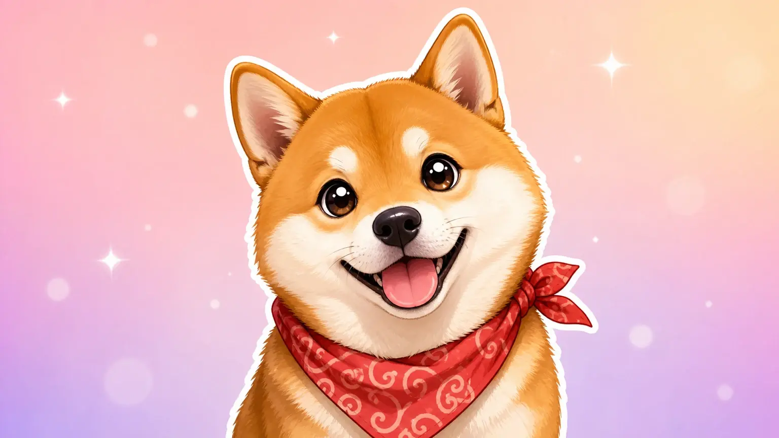 Cute pet avatar output from an ai anime generator with a ribbon collar