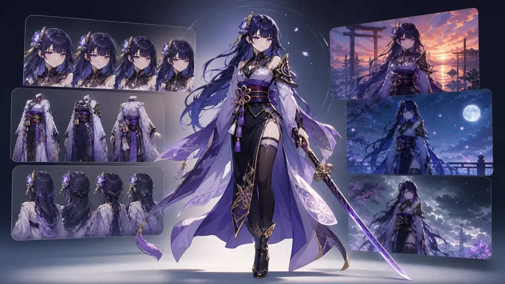 Anime character sheet compared in ai art generator quality preview