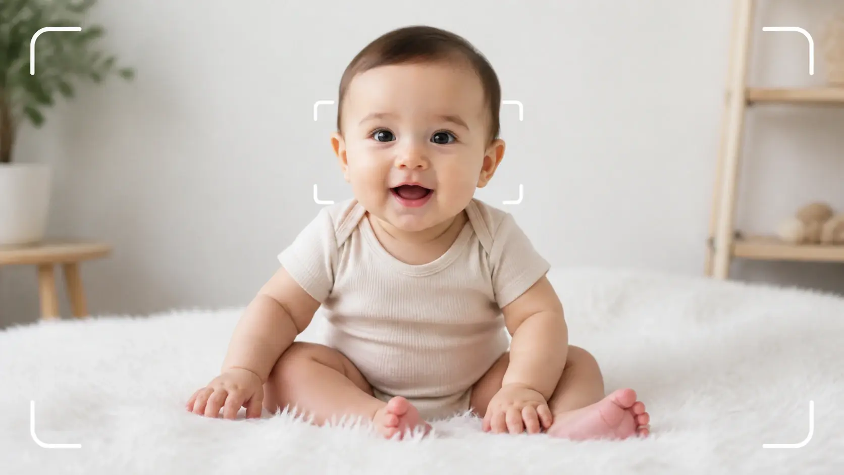 Baby from an uploaded photo speaking on screen with matching lip movement