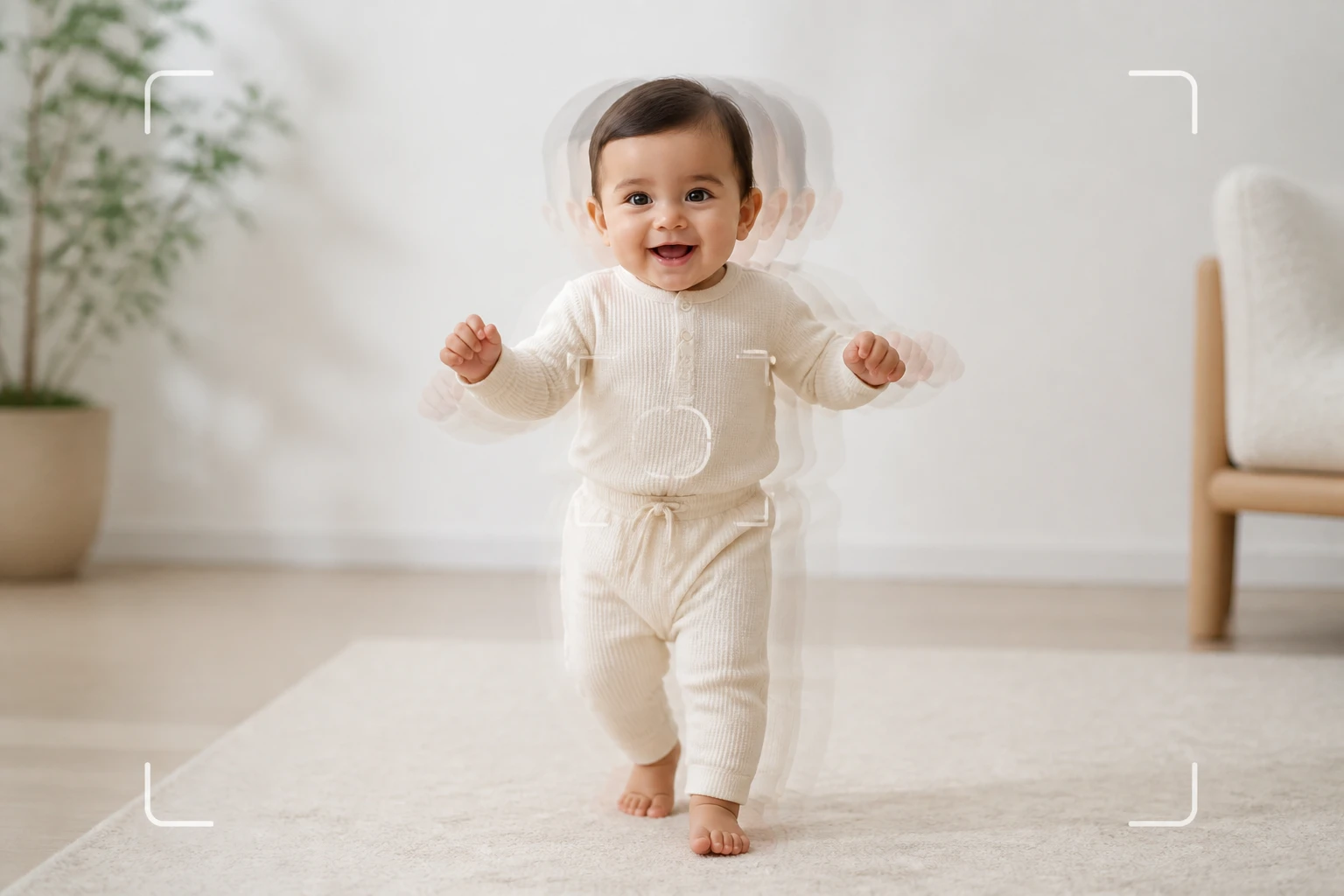 Text description and a front facing baby photo prepared as starting input