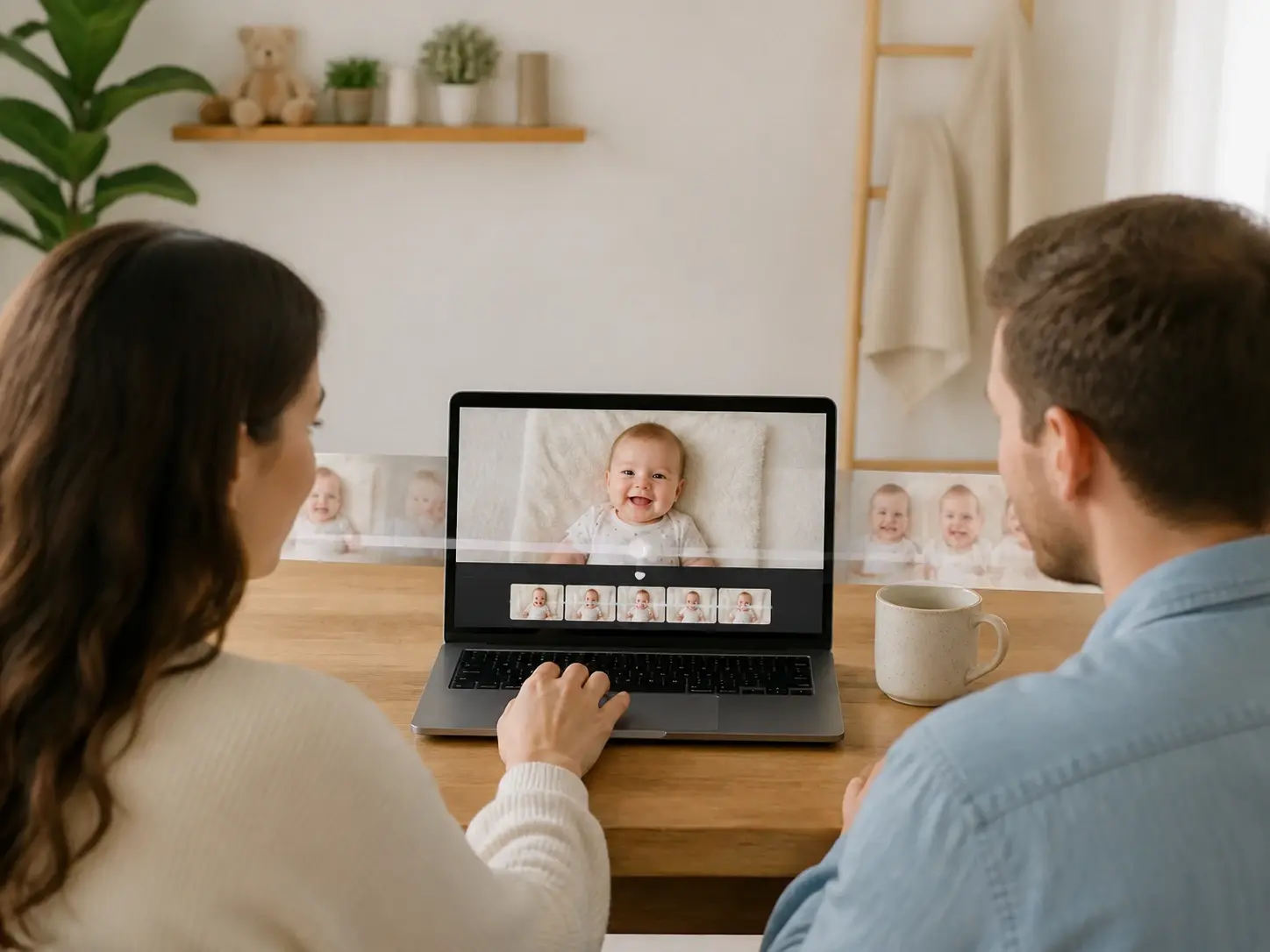 New parent turning a single baby photo into a short family clip to share online