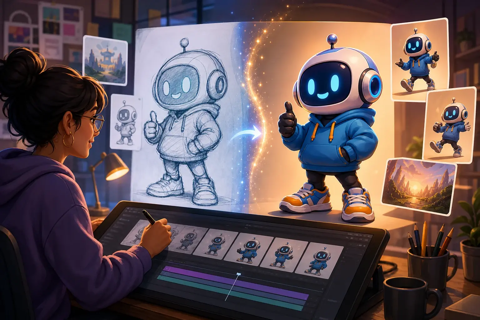 Prompted mascot lineup reviewed in ai cartoon image generator