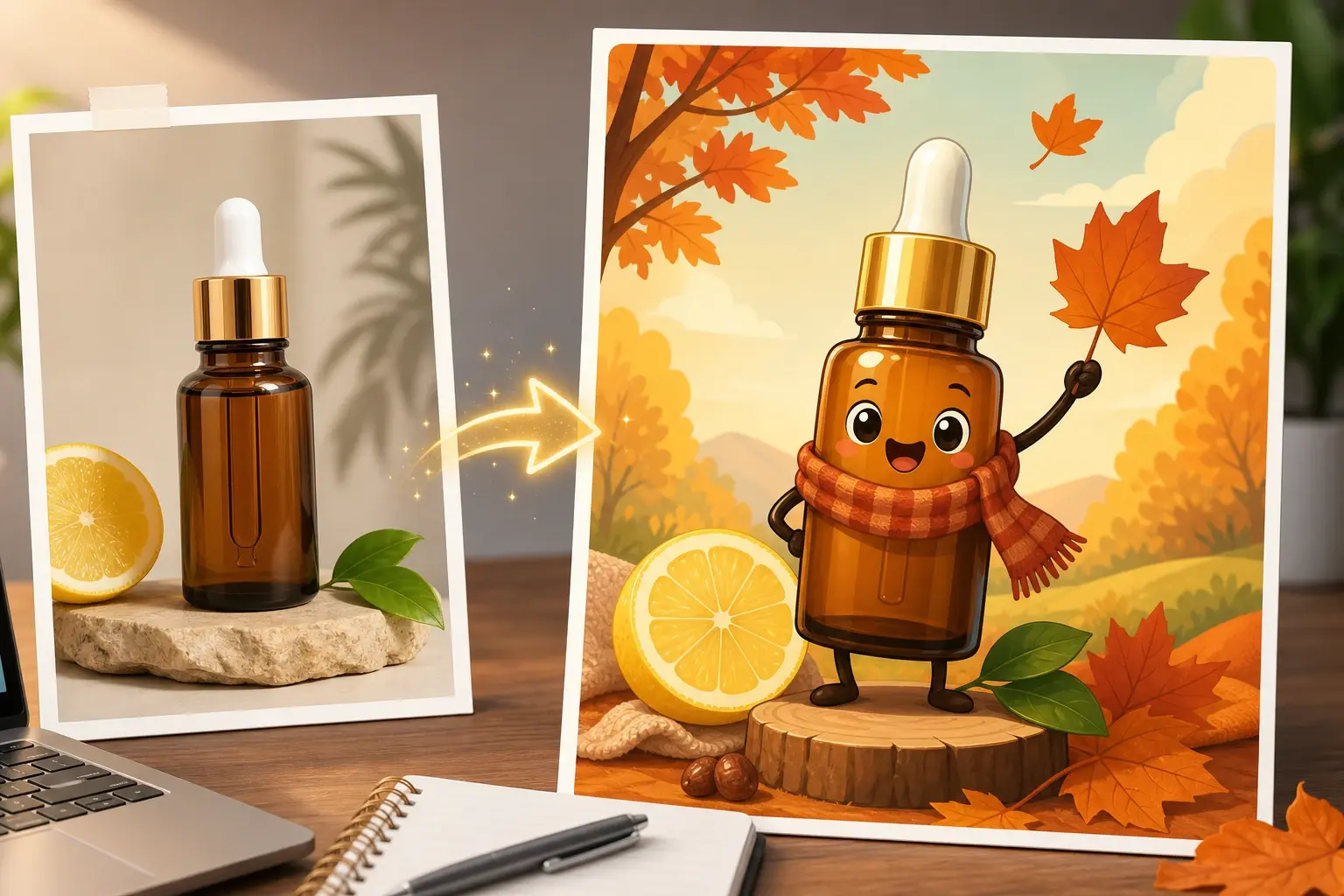 Brand content maker exporting social visuals from ai cartoon image generator