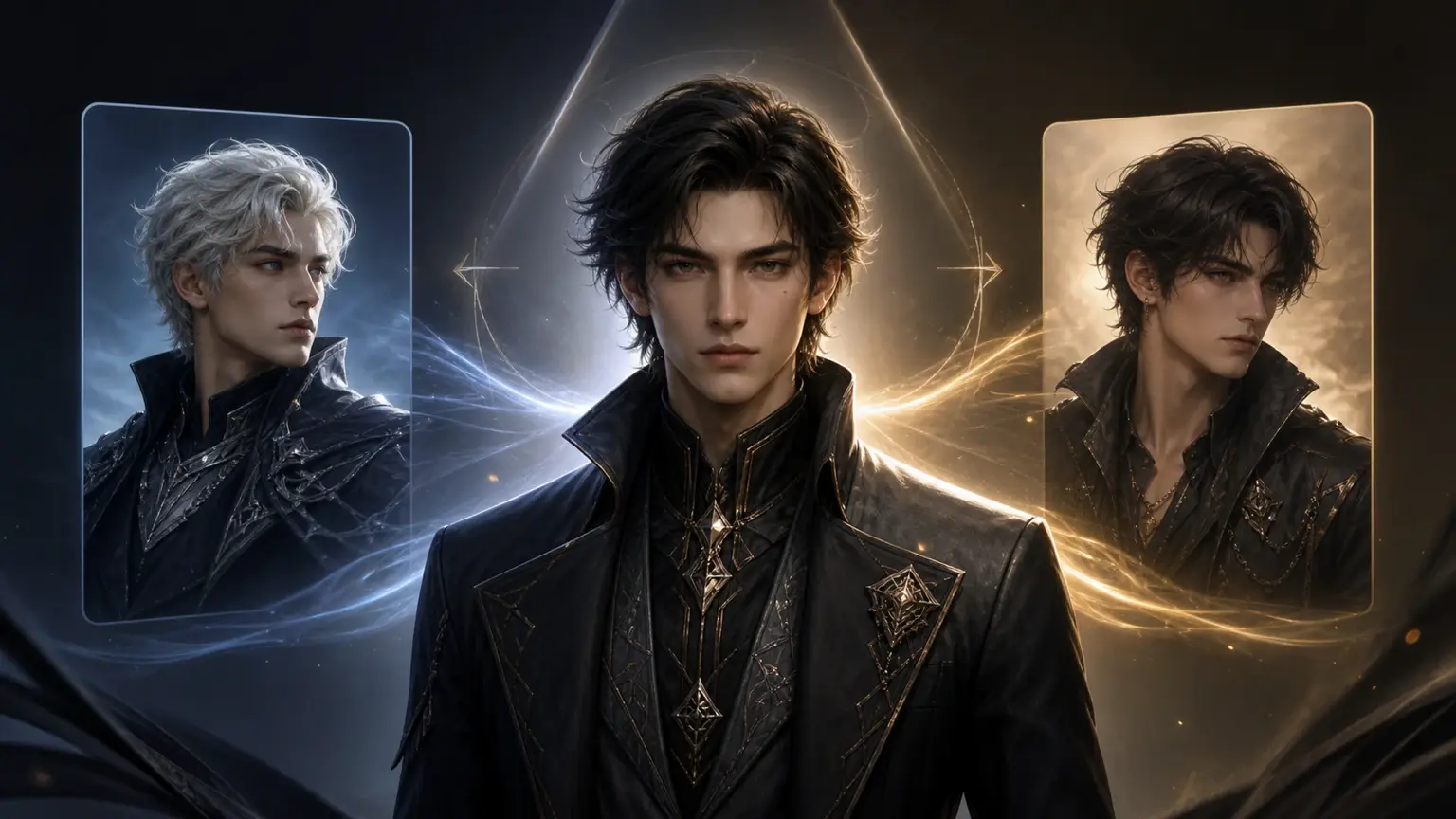 Fusion preview grid blending two references in an ai character generator