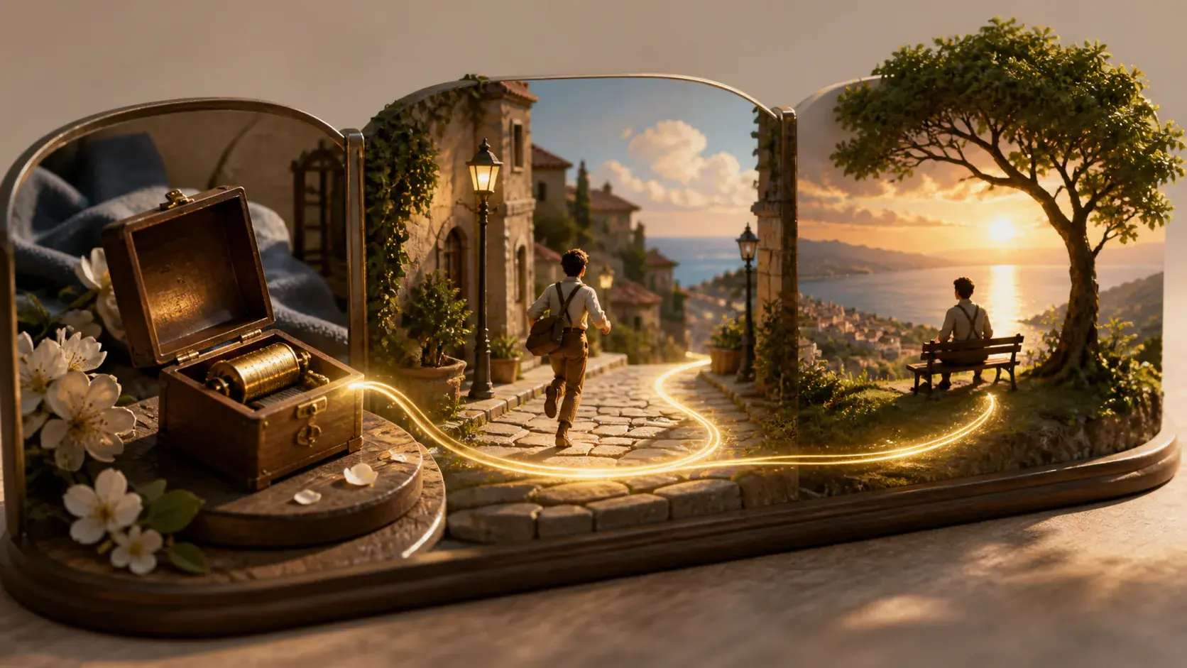 Scene plan with timed visuals, action notes, duration, and aspect ratio