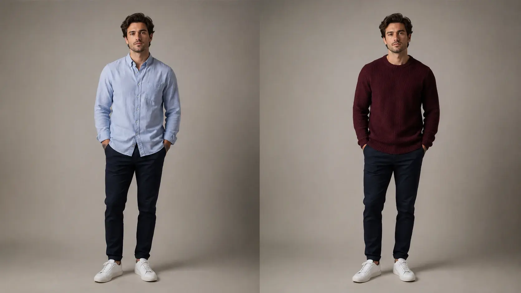 Same face body and pose kept while the ai clothes changer replaces only the shirt in a photo
