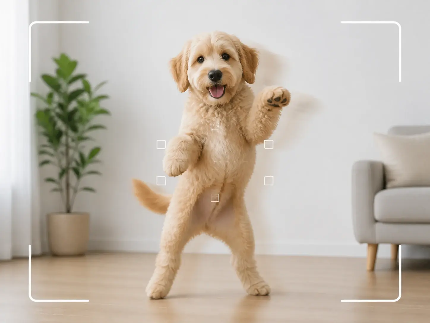 A first time user pointing VideoAI at a dog photo to make my dog dance without editing